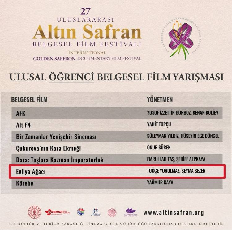 27. Uluslararası Altın Safran Belgesel Film Festivali'nde öğrencilerimizden final başarısı!