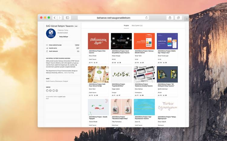 Öğrencilerimizin çalışmaları Behance'ta!